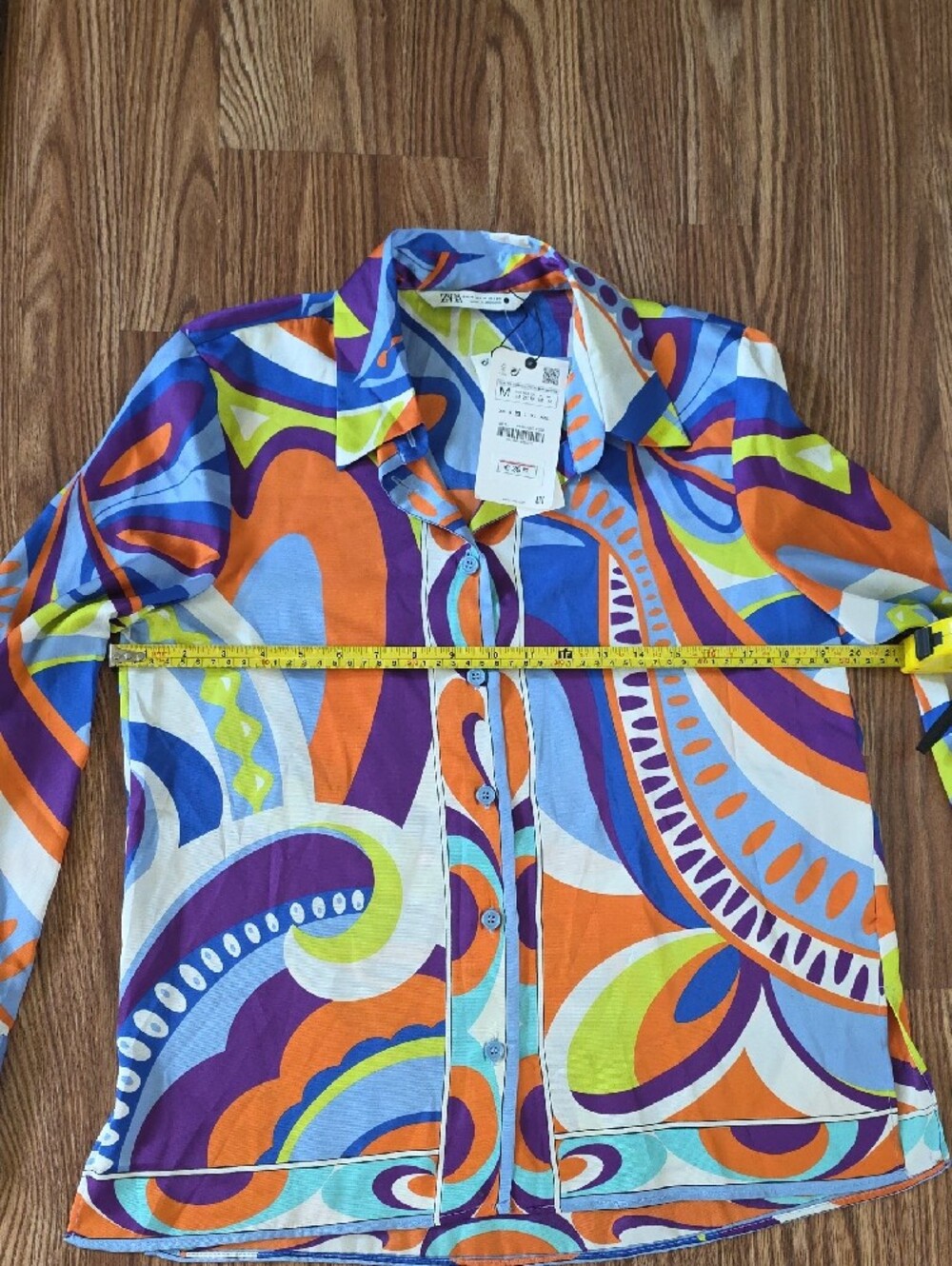 Zara Multi-Color Abstract Print Button-Up Jacket - Picture 5 of 10